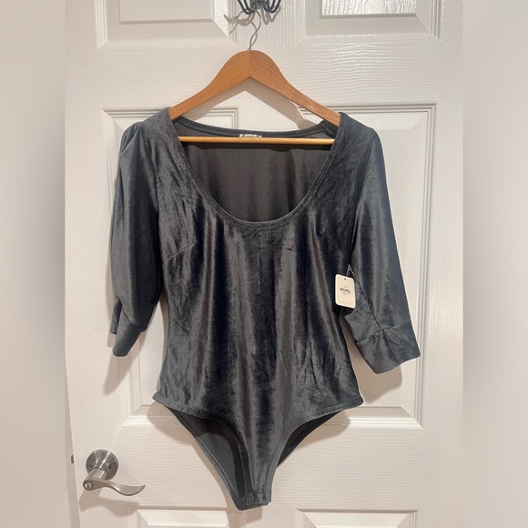 Free People Hey Girl Velvet Bodysuit - Picture 2 of 3